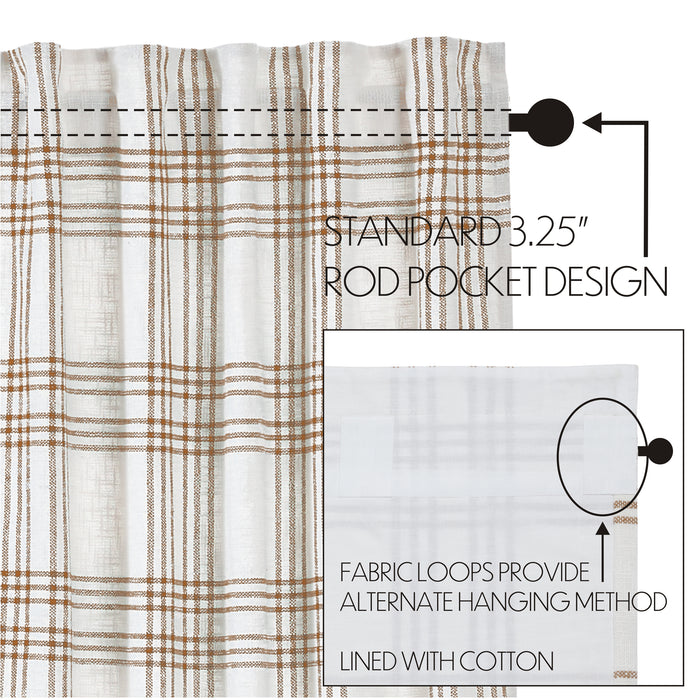 Wheat Plaid Short Panel Set of 2 63x36