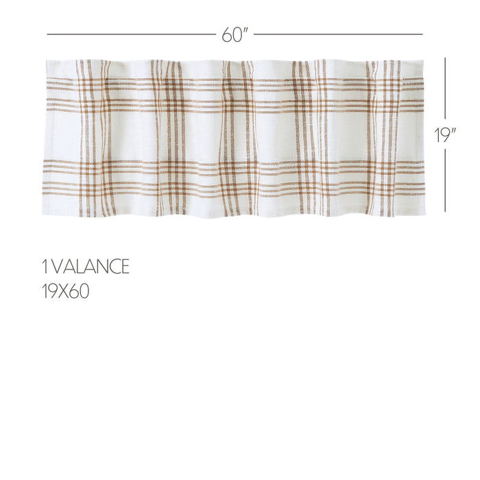 Wheat Plaid Valance 19x60