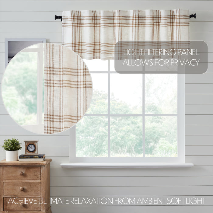 Wheat Plaid Valance 19x72