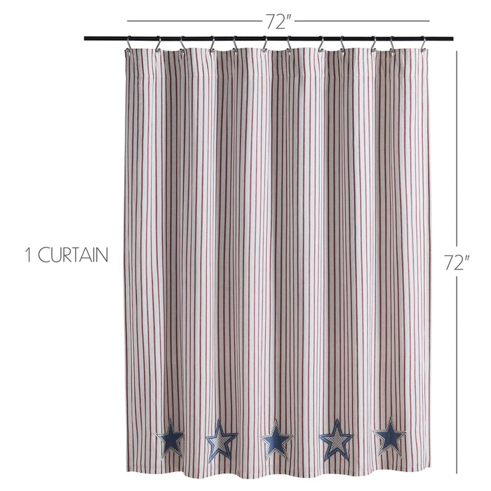 Celebration Applique Star Shower Curtain 72x72