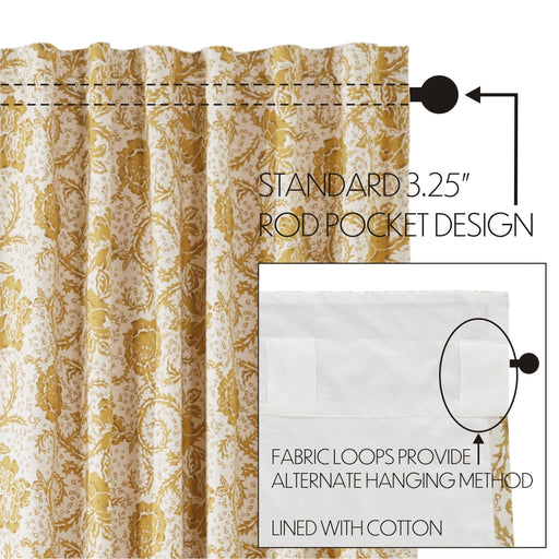 Dorset Gold Floral Prairie Swag Set of 2 36x36x18