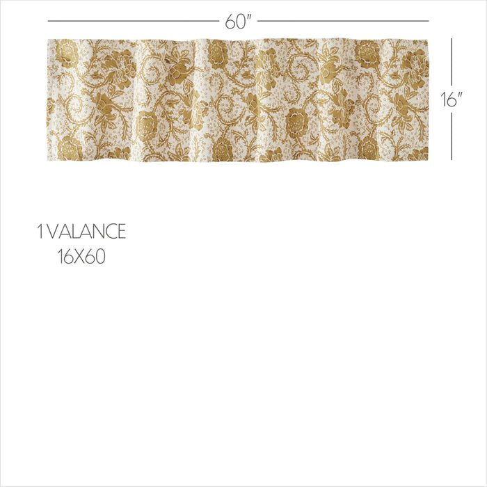 Dorset Gold Floral Valance 16x60