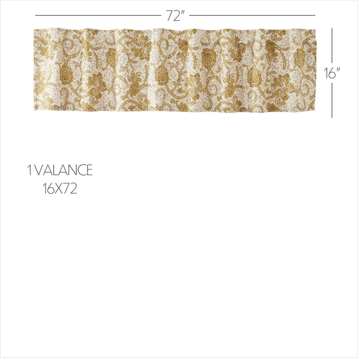 Dorset Gold Floral Valance 16x72