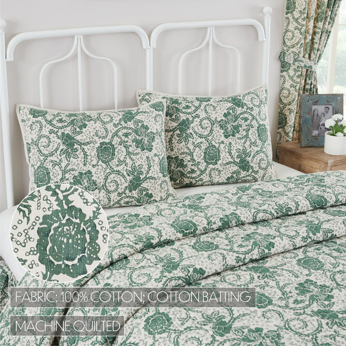 Dorset Green Floral Standard Sham 21x27