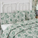 Dorset Green Floral Ruffled King Pillow Case Set of 2 21x36+4