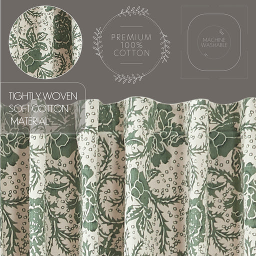 Dorset Green Floral Prairie Swag Set of 2 36x36x18