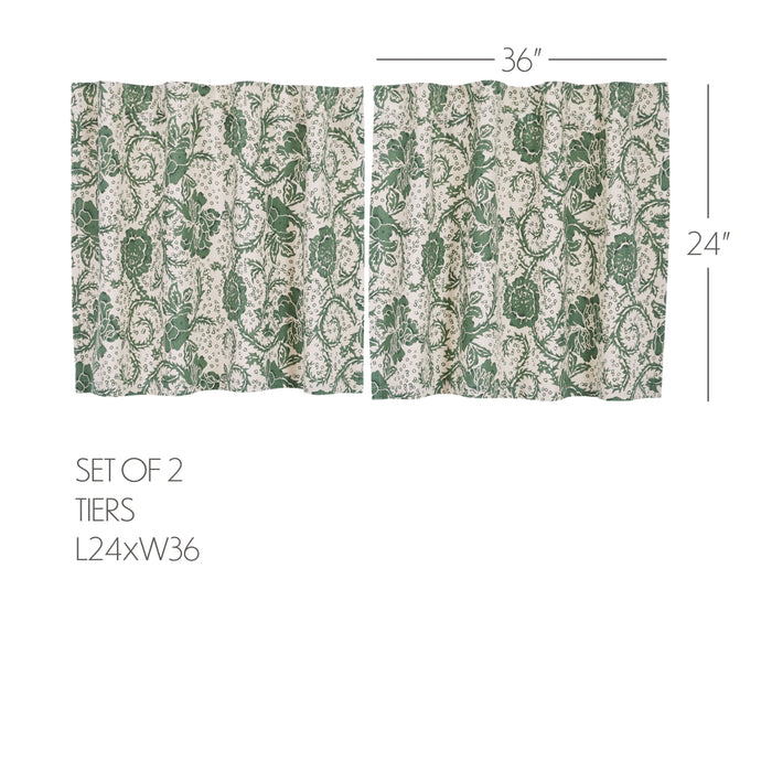 Dorset Green Floral Tier Set of 2 L24xW36