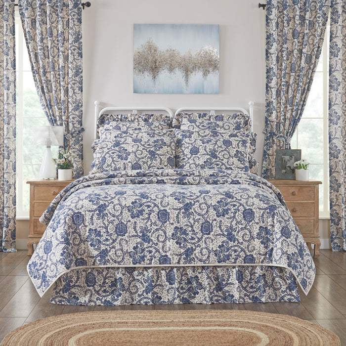 Dorset Navy Floral King Quilt 105Wx95L