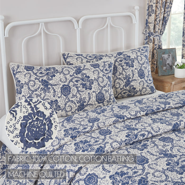 Dorset Navy Floral King Sham 21x37