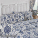 Dorset Navy Floral Ruffled King Pillow Case Set of 2 21x36+4