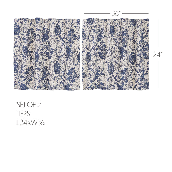 Dorset Navy Floral Tier Set of 2 L24xW36