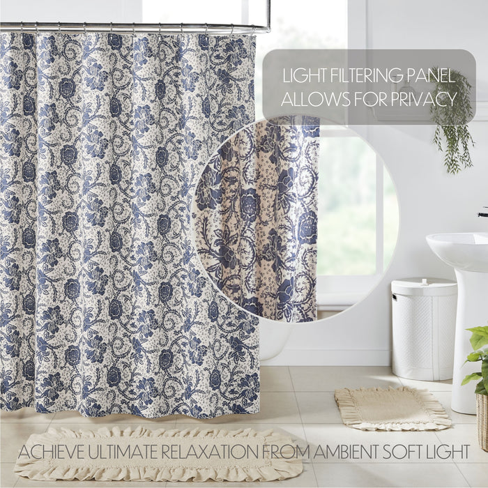 Dorset Navy Floral Shower Curtain 72x72