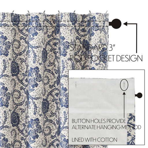 Dorset Navy Floral Shower Curtain 72x72