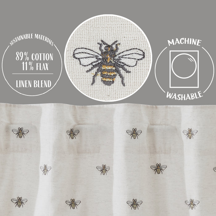 Embroidered Bee Valance 16x90