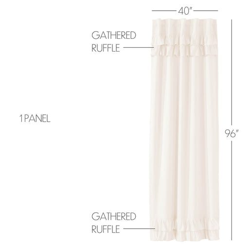 Simple Life Flax Antique White Ruffled Panel 96x40