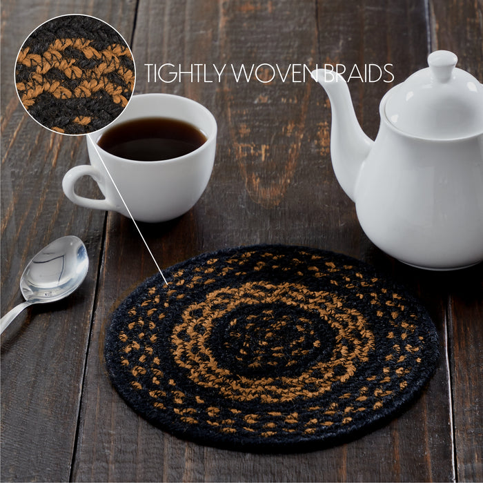 Black & Tan Jute Trivet 8