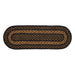 Black & Tan Jute Oval Runner 8x24