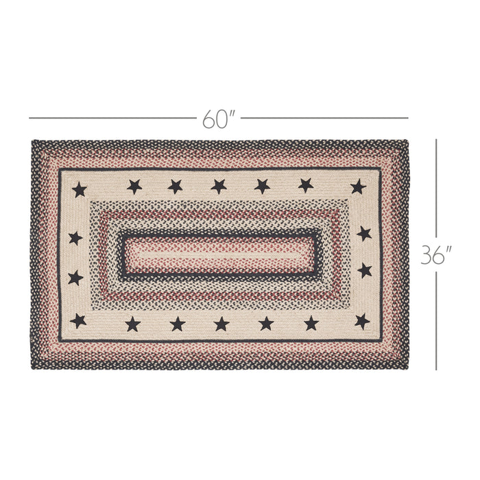 Colonial Star Jute Rug Rect w/ Pad 36x60