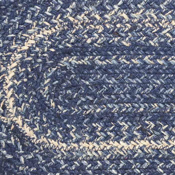 Great Falls Blue Jute Oval Runner 13x48