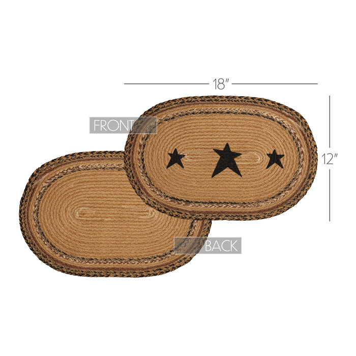 Kettle Grove Jute Placemat Stencil Stars 12x18