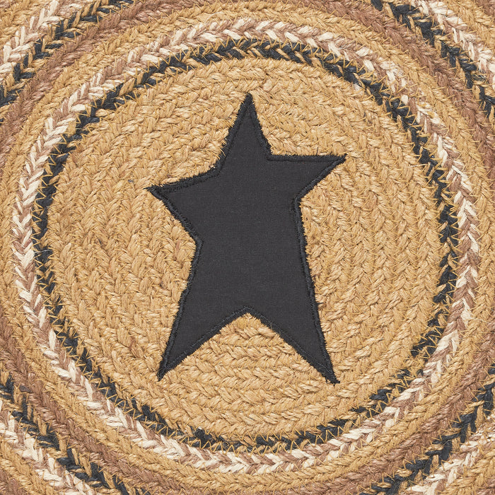 Kettle Grove Jute Chair Pad Applique Star 15 inch Diameter