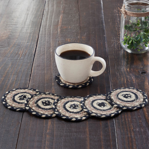 Sawyer Mill Charcoal Creme Jute Coaster Set of 6