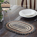 Sawyer Mill Charcoal Creme Jute Oval Placemat 10x15