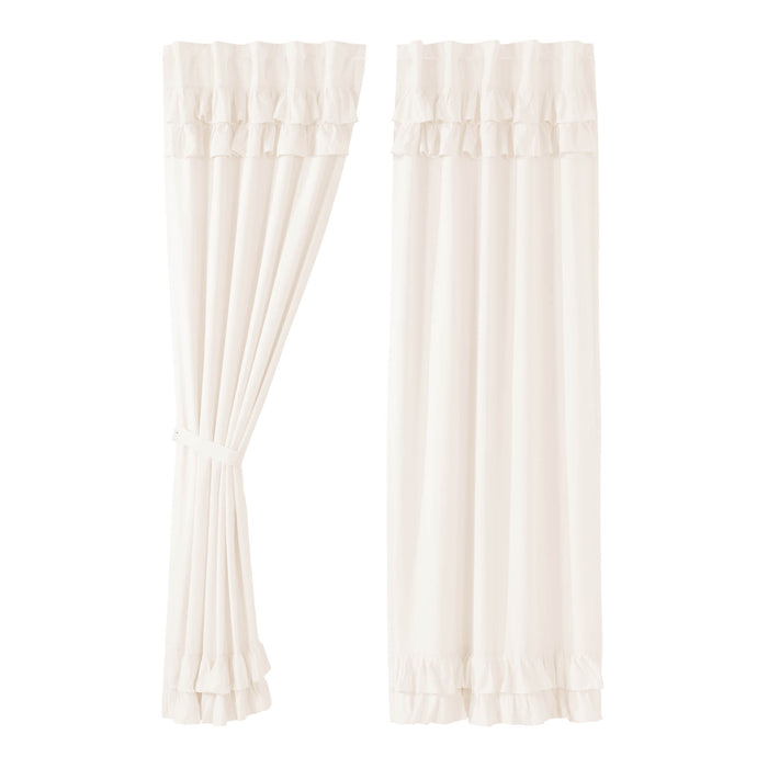 Simple Life Flax Antique White Ruffled Panel Set of 2 96x40