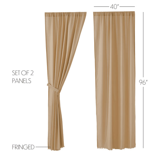 Tobacco Cloth Khaki Panel Set of 2 96x40