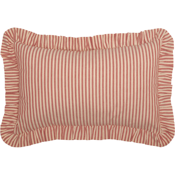 Sawyer Mill Red Ticking Stripe Fabric Pillow Cover 14x22