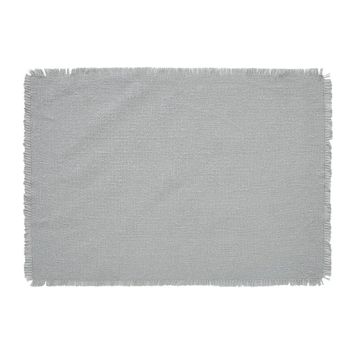 Burlap Dove Grey Placemat Set of 6 Fringed 13x19