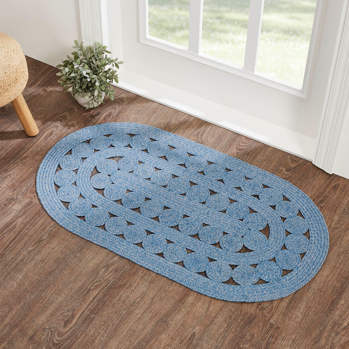 Celeste Blended Blue Indoor/Outdoor Rug Oval 27x48