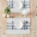 Antique White Stripe Blue Indoor/Outdoor Placemat Set of 6 13x19