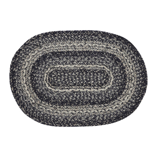 Sawyer Mill Black White Jute Oval Placemat 13x19