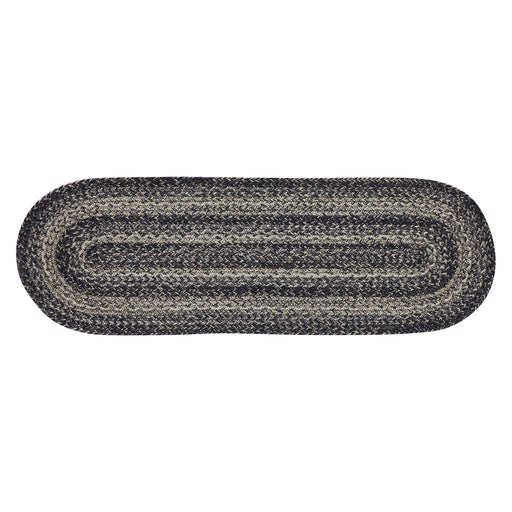 Sawyer Mill Black White Jute Oval Runner 12x36