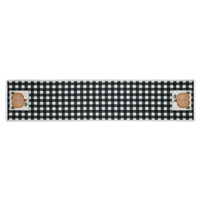 Annie Black Check Pumpkin Runner 12x60