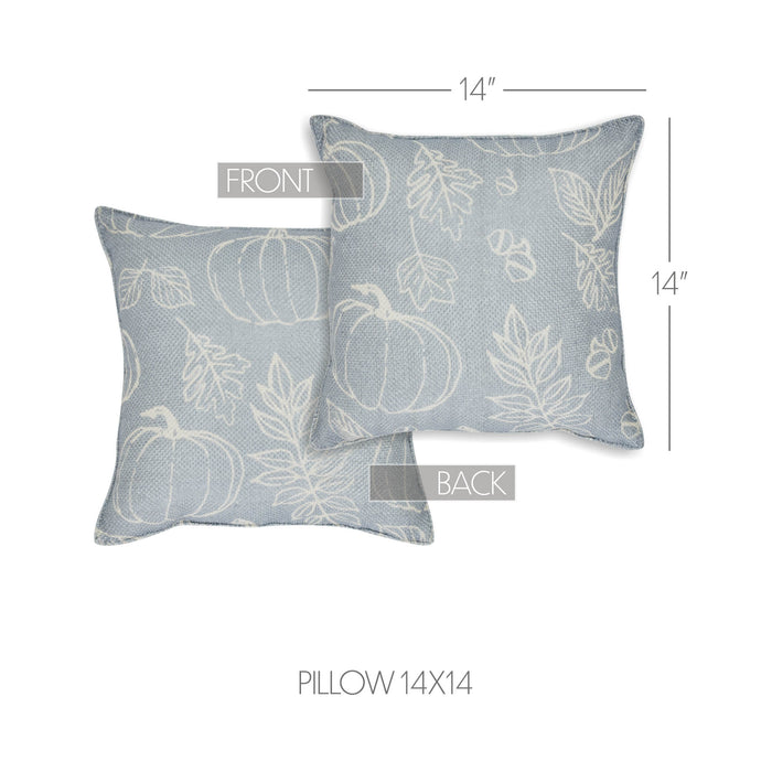 Silhouette Pumpkin Grey Pillow 14x14