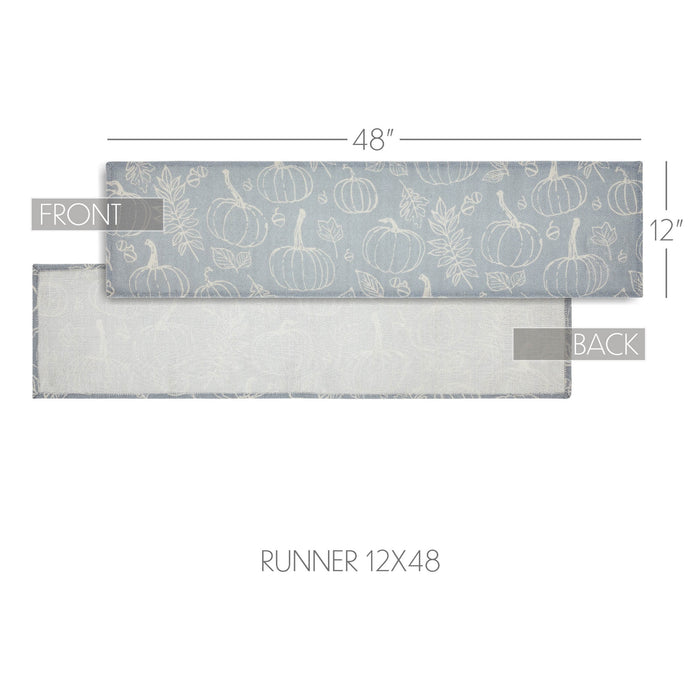 Silhouette Pumpkin Grey Runner 12x48