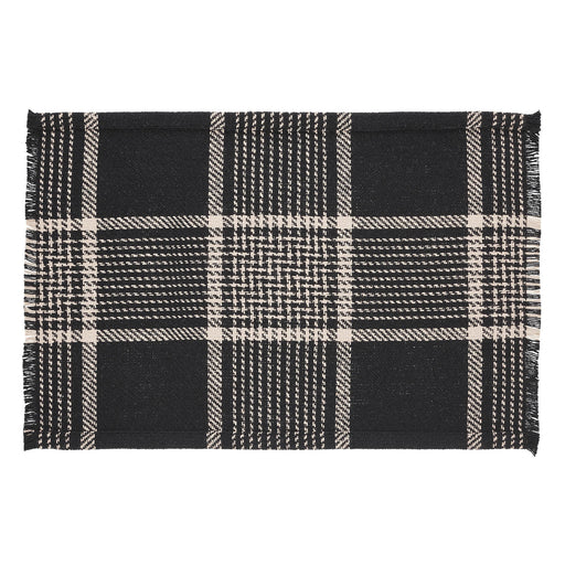 Eston Black Tan Plaid Placemat Set of 2 13x19