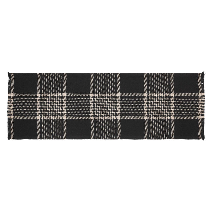 Eston Black Tan Plaid Runner 12x36