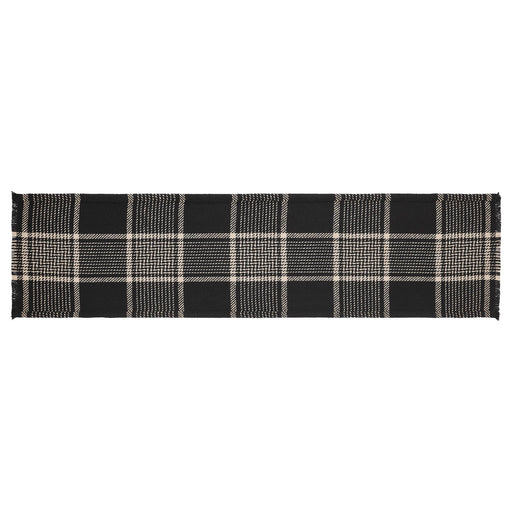 Eston Black Tan Plaid Runner 12x48