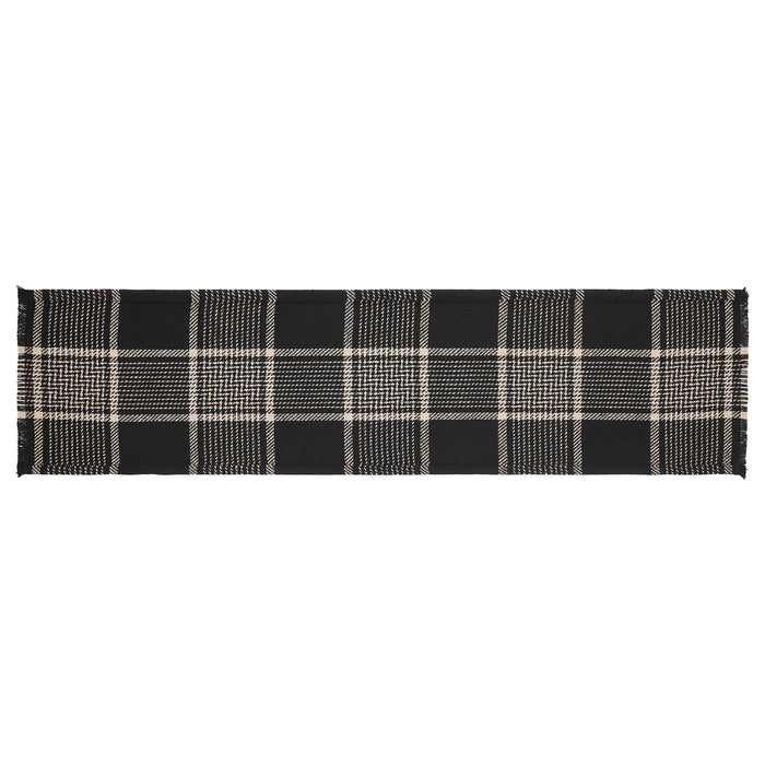 Eston Black Tan Plaid Runner 12x48