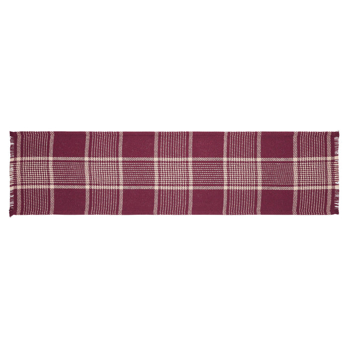 Eston Burgundy Tan Plaid Runner 12x48