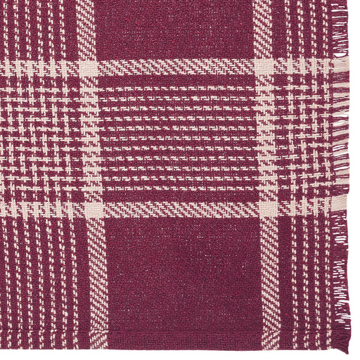 Eston Burgundy Tan Plaid Runner 12x48