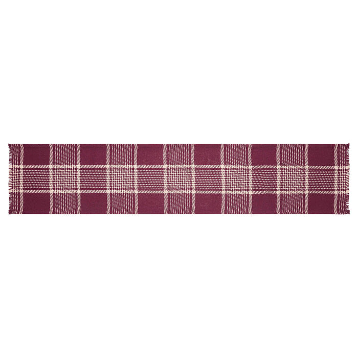 Eston Burgundy Tan Plaid Runner 12x60