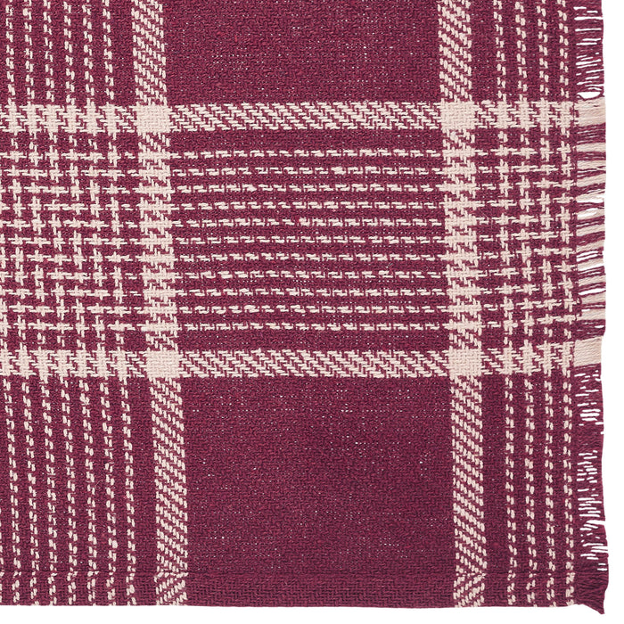 Eston Burgundy Tan Plaid Runner 12x60