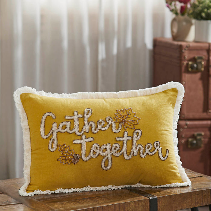 Gather Together Fall Leaves Pillow 14x20