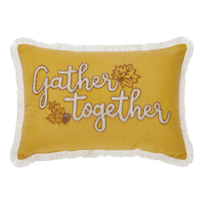 Gather Together Fall Leaves Pillow 14x20