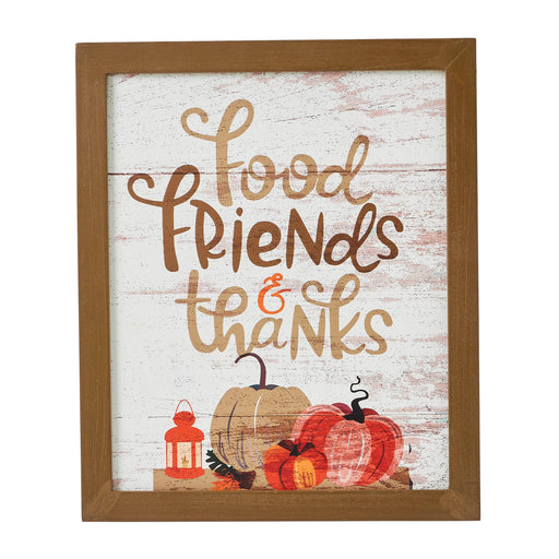 Food Friends & Thanks Wall Sign 12x10