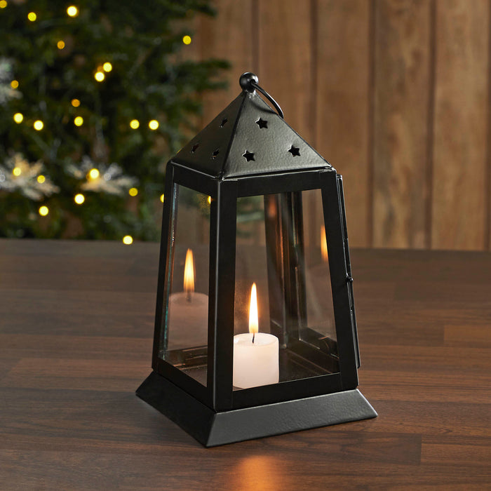 Metal Lantern Black Tealight Holder 9x5x5